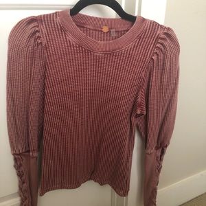 Free People Puff Sleeve Thermal Top